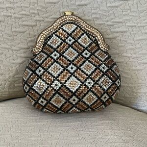 Vintage Michaelere Jeweled Minaudiere Bag Women’s Clutch Purse Rhinestone Gold
